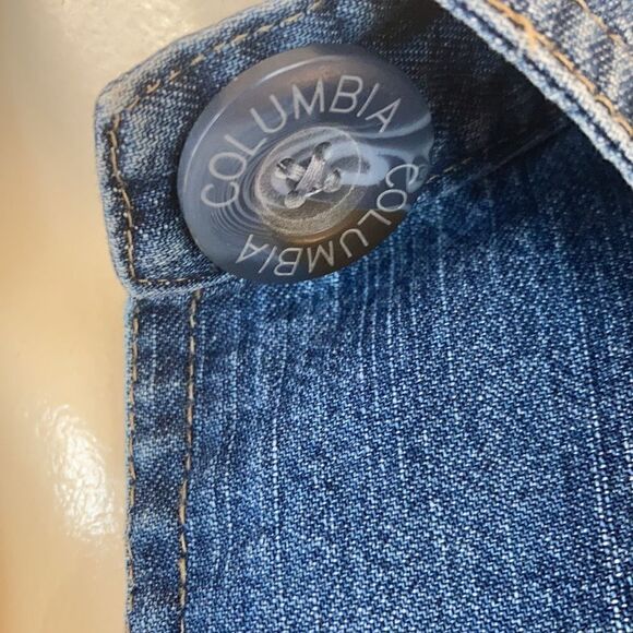 Columbia Jean Jacket blue denim button down medium pockets - Picture 3 of 16